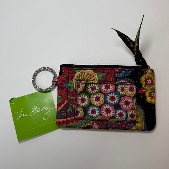 Vera Bradley Midnight Blues Floral Print Zip ID Case NWT - Picture 1 of 4